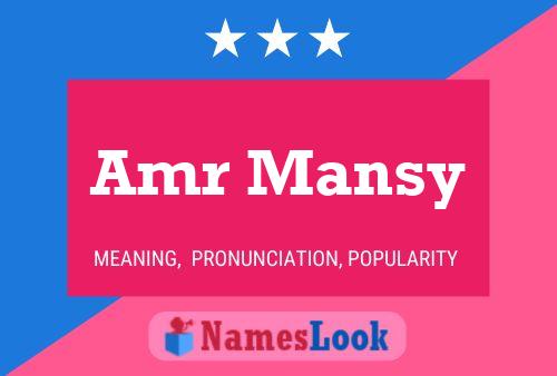 Amr Mansy Name Poster