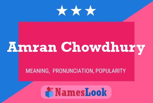 Amran Chowdhury Name Poster