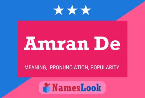 Amran De Name Poster