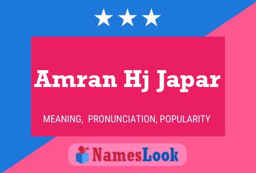 Amran Hj Japar Name Poster