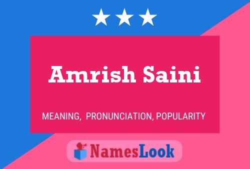 Amrish Saini Name Poster