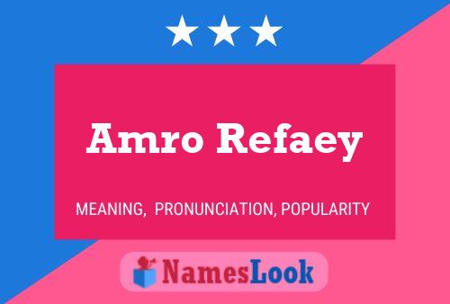 Amro Refaey Name Poster