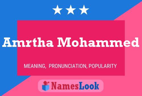 Amrtha Mohammed Name Poster