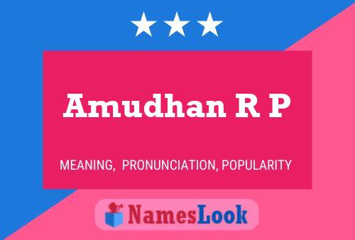 Amudhan R P Name Poster