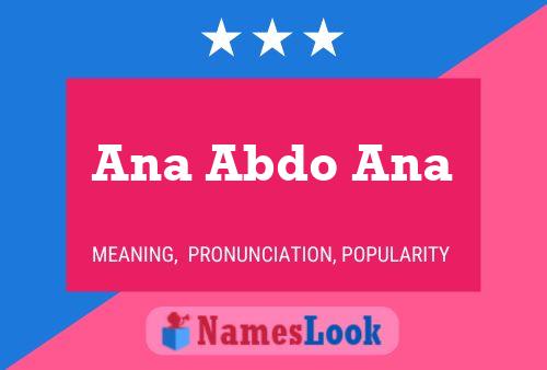 Ana Abdo Ana Name Poster