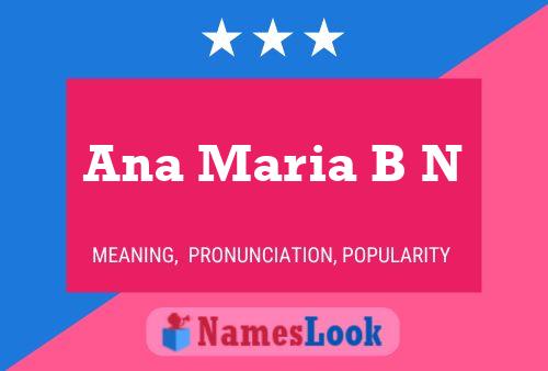 Ana Maria B N Name Poster