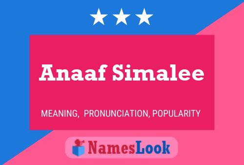 Anaaf Simalee Name Poster