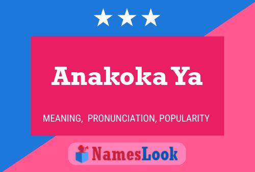 Anakoka Ya Name Poster