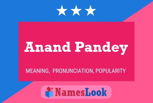 Anand Pandey Name Poster