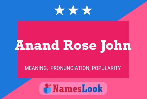 Anand Rose John Name Poster