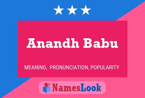 Anandh Babu Name Poster