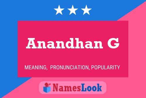 Anandhan G Name Poster