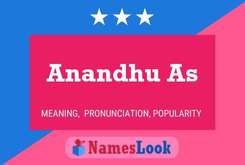 Anandhu As Name Poster