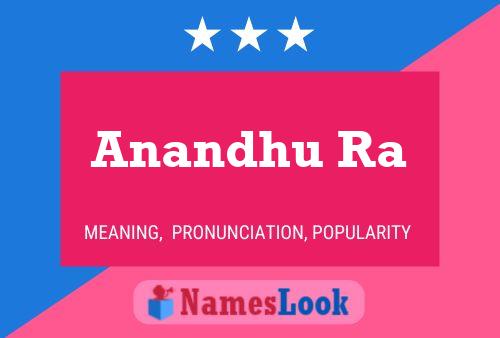 Anandhu Ra Name Poster