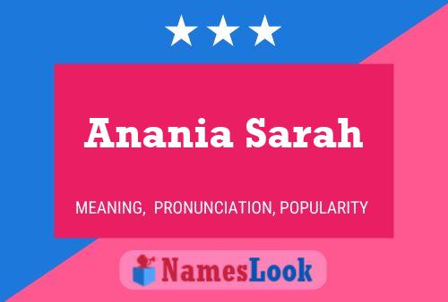 Anania Sarah Name Poster