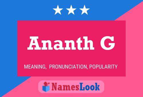 Ananth G Name Poster