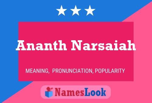 Ananth Narsaiah Name Poster