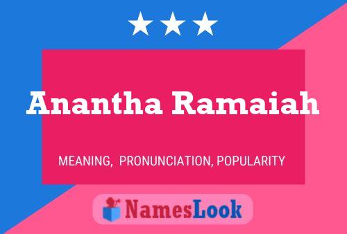 Anantha Ramaiah Name Poster