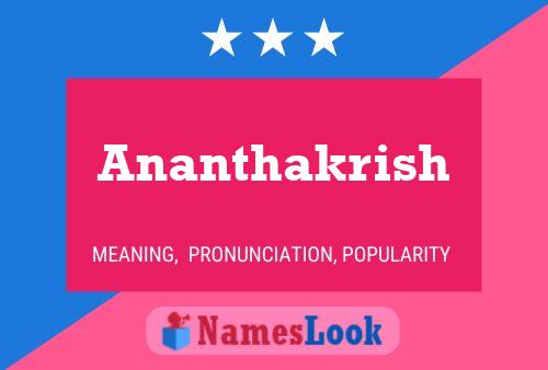 Ananthakrish Name Poster