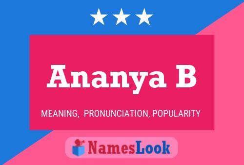 Ananya B Name Poster