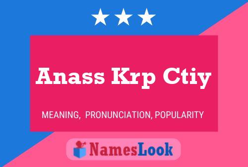 Anass Krp Ctiy Name Poster