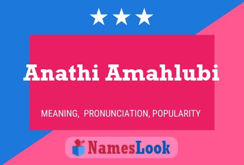 Anathi Amahlubi Name Poster