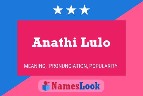 Anathi Lulo Name Poster