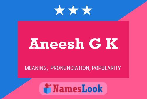 Aneesh G K Name Poster