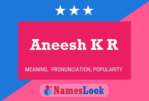 Aneesh K R Name Poster