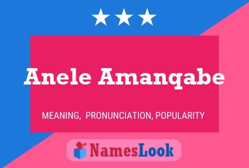 Anele Amanqabe Name Poster