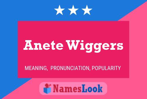 Anete Wiggers Name Poster