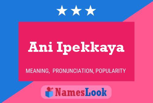 Ani Ipekkaya Name Poster