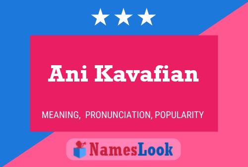 Ani Kavafian Name Poster