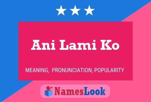 Ani Lami Ko Name Poster