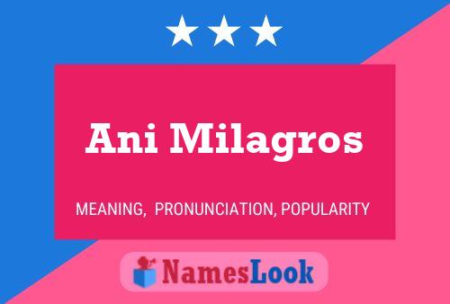 Ani Milagros Name Poster