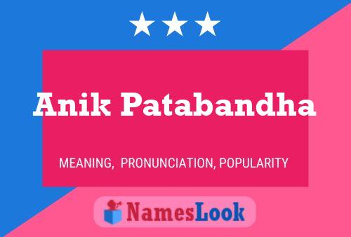 Anik Patabandha Name Poster