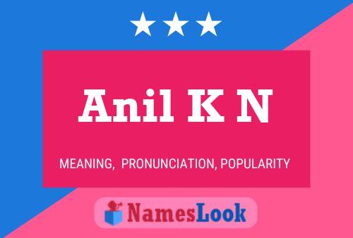 Anil K N Name Poster