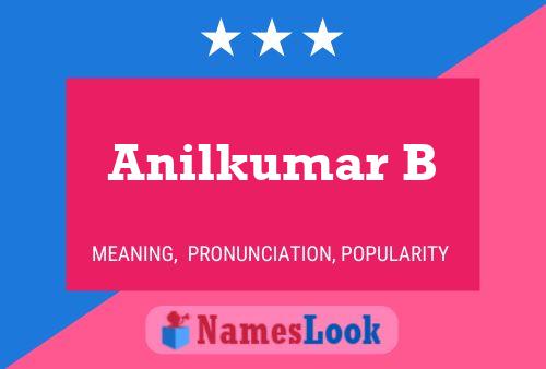 Anilkumar B Name Poster