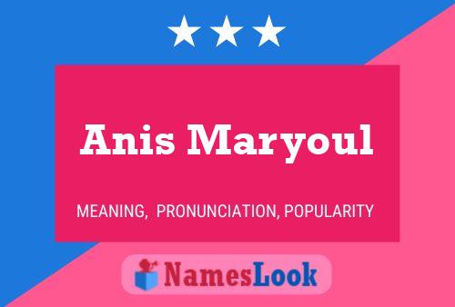 Anis Maryoul Name Poster