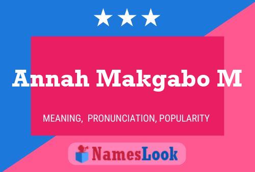 Annah Makgabo M Name Poster