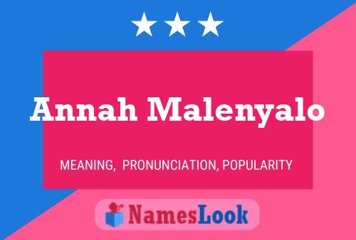 Annah Malenyalo Name Poster