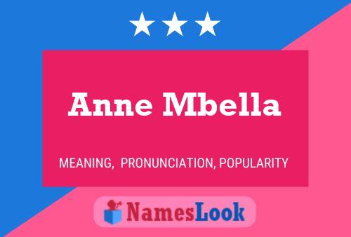 Anne Mbella Name Poster