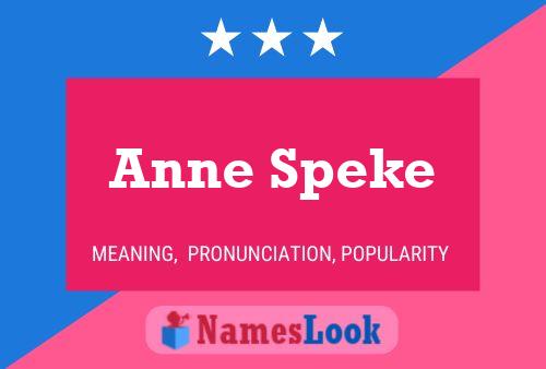 Anne Speke Name Poster