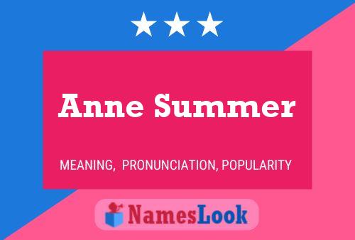 Anne Summer Name Poster