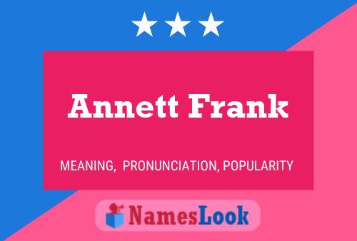 Annett Frank Name Poster