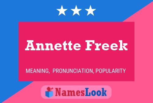 Annette Freek Name Poster