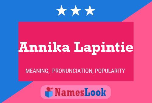 Annika Lapintie Name Poster