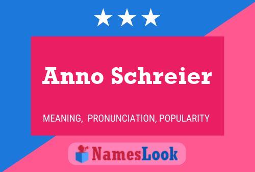 Anno Schreier Name Poster