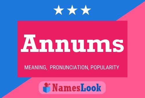 Annums Name Poster