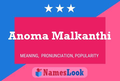 Anoma Malkanthi Name Poster